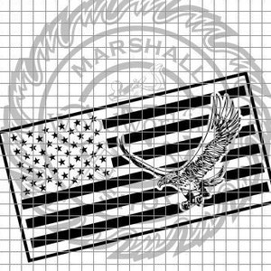 US Flag - Flying Eagle 4 dxf/svg