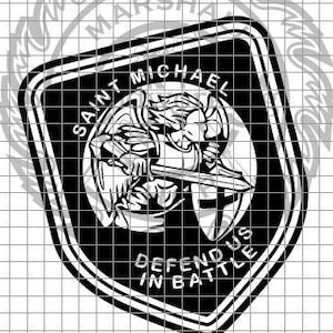 St Michael - Defend Us - Police Badge #3 svg/dxf