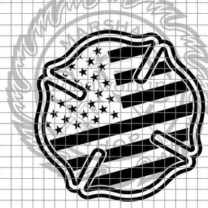 May include: Black and white firefighter's helmet design with an American flag pattern.