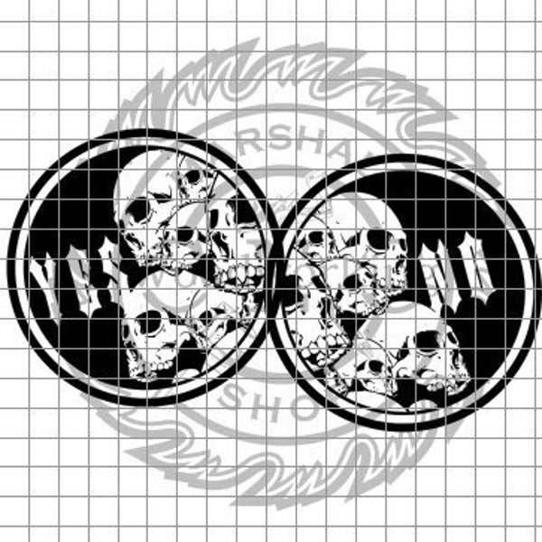 Yes or No Coin - Skulls svg/dxf/png