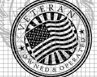 Veteran Owned Operated Round dxf/svg/crv