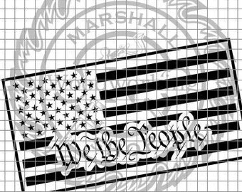 US Flag - We The People dxf/svg