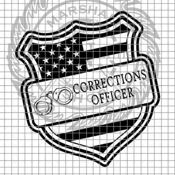 Corrections Officer Shield 2 dxf/svg
