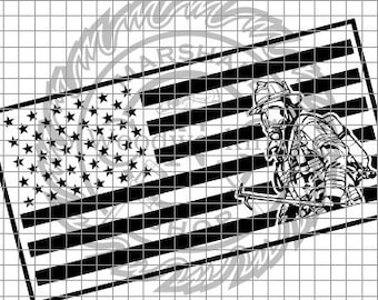 US Flagge - Feuerwehrmann 2 dxf/svg
