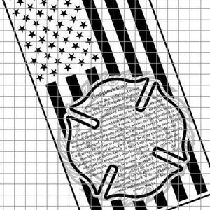 Maltese Cross - Firefighter's Creed Vertical Flag svg/dxf