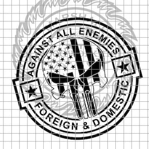 Przeciwko wszystkim wrogom - Flaga Punishera svg/png/dxf