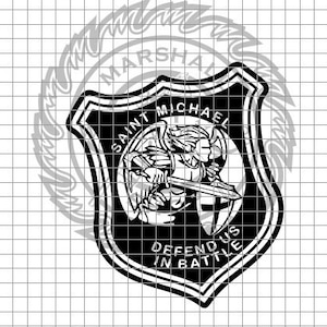 St Michael - Defend Us - Police Badge #4 svg/dxf