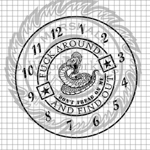 Clock - FAAFO - Dont Tread dxf/svg