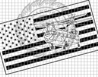 US Flag - CH47 Chinook svg/png