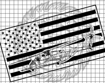 US Flag - CH-53e dxf/svg