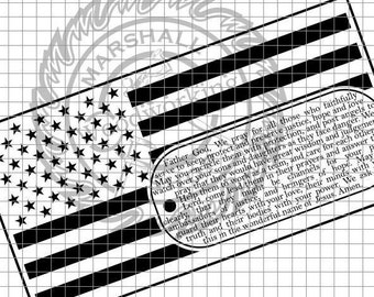 Dog Tag - Soldier Prayer Flag svg/dxf