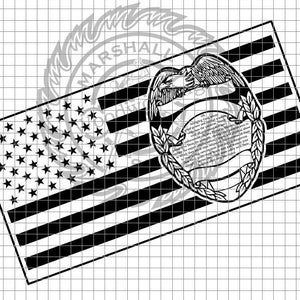 Police Badge - Prayer for Police Flag svg/dxf