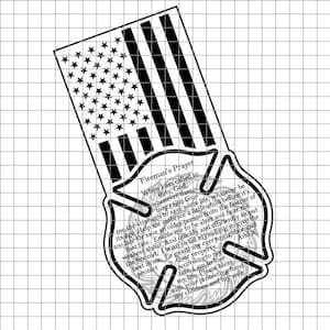Maltese Cross - Fireman's Prayer Vertical Large Flag svg/dxf