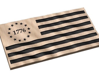 3D US Flag - Betsy Ross - 1776 #6 crv Datei