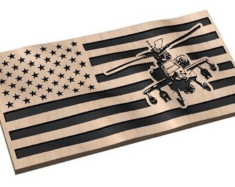 3D US Flag - Apache Front #1 crv File