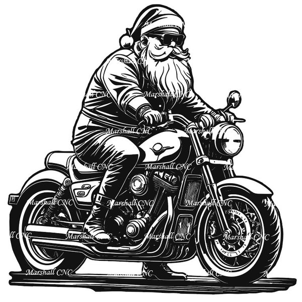 Père Noël moto 2 svg/png