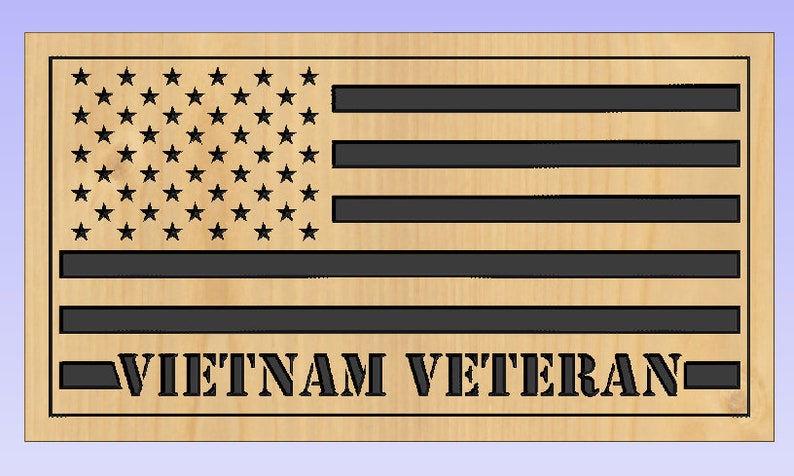 Download US Flag Vietnam Veteran Single Line dxf/svg | Etsy