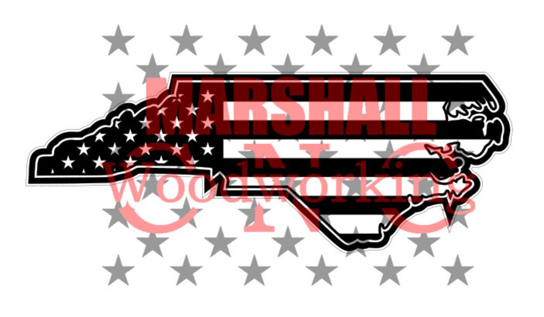 Shape of North Carolina - US Flag Svg/dxf - Etsy