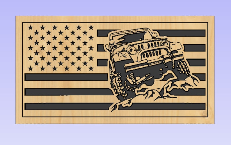 Download US Flag Jeep 1 dxf/svg | Etsy