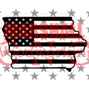 Shape of Iowa - US Flag svg/dxf