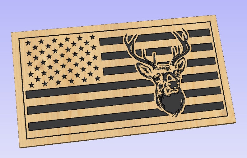 Download US Flag Deer Head 1 dxf/svg | Etsy