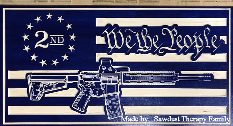 US Flag A R ifle 2nd Amendment We The People dxf/svg | Etsy
