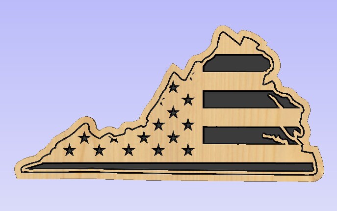 Shape of Virginia - US Flag Svg/dxf - Etsy