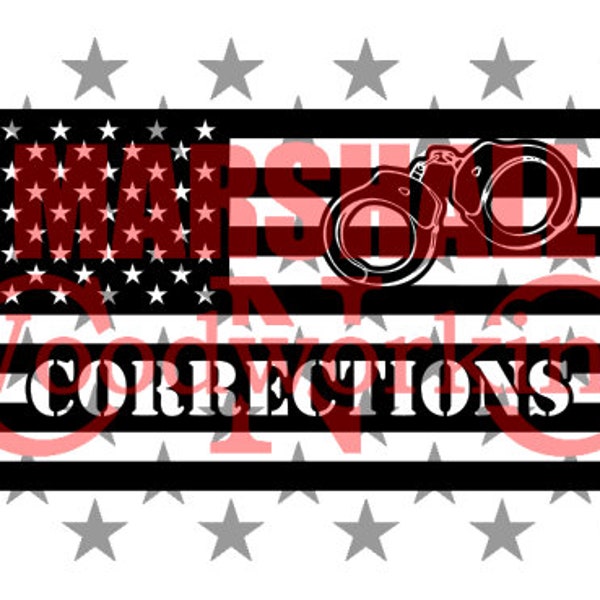 US Flag - Corrections w cuffs dxf/svg
