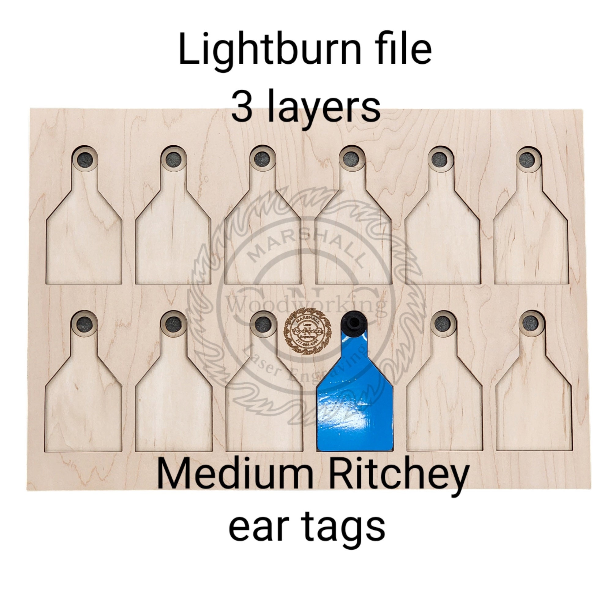 Package of Small, Medium & Large Ritchey Ear Tag Template Files Only ...