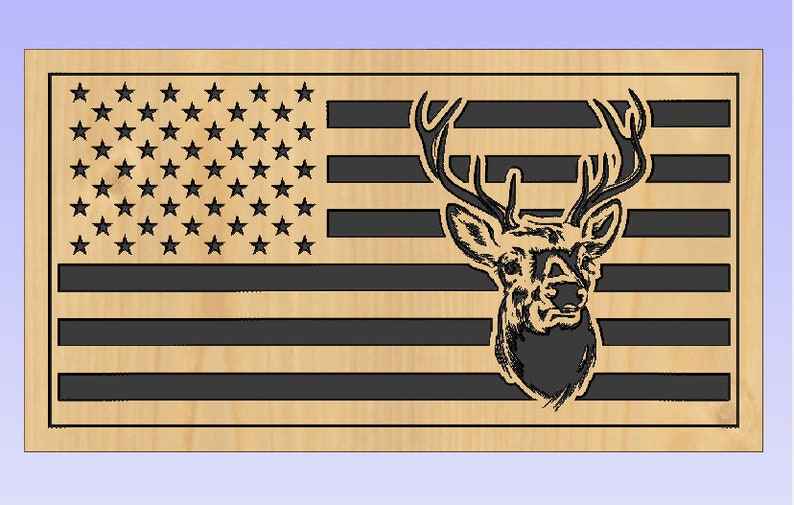 Download US Flag Deer Head 1 dxf/svg | Etsy