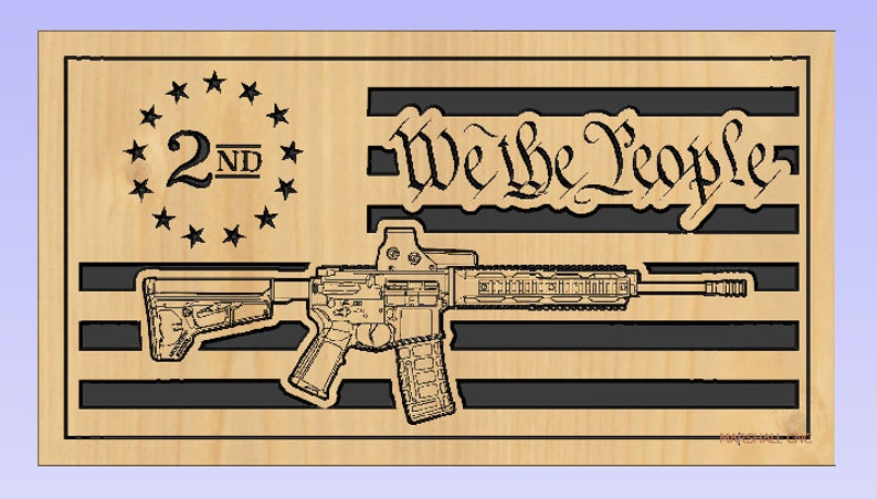 Download US Flag A R ifle 2nd Amendment We The People dxf/svg | Etsy