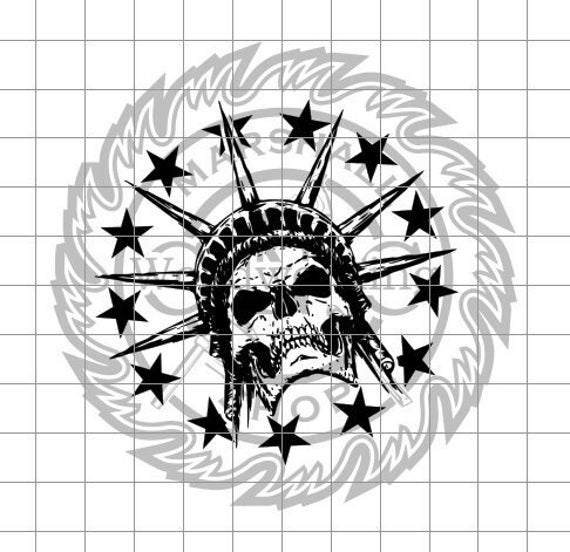 Union Statue of Liberty Skull 2 Dxf/svg Etsy