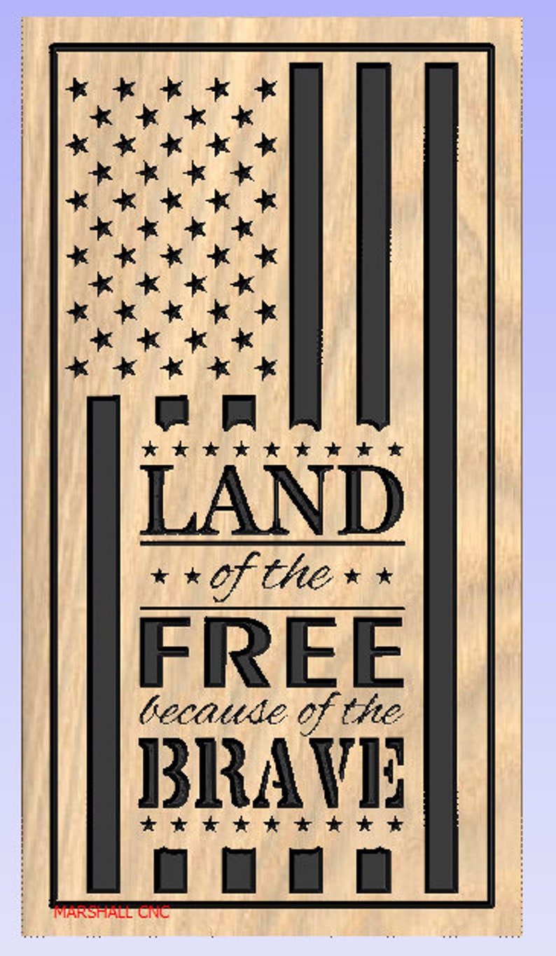 Download US Flag Land of the Free vertical dxf/svg | Etsy