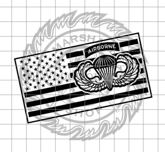 US Flag Airborne Jump Wings W Rocker Dxf/svg - Etsy