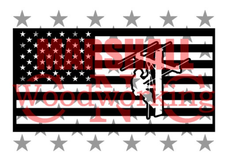 Download US Flag Lineman 1 dxf/svg | Etsy