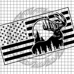 US Flag - Buck Scene dxf/svg