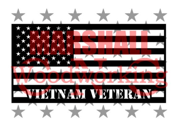 Download Us Flag Vietnam Veteran Single Line Dxf Svg Etsy