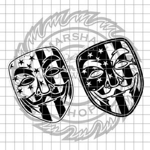 Anonymous Mask Flag dxf/svg