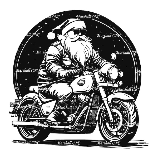 Père Noël moto 7 svg/png