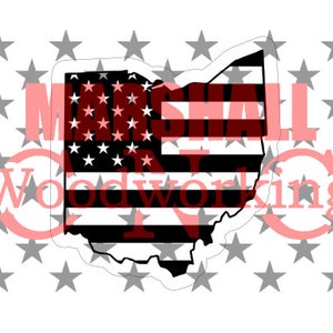 Shape of Ohio - US Flag svg/dxf