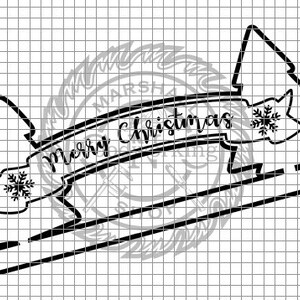 Merry Christmas - Tree Banner svg/dxf