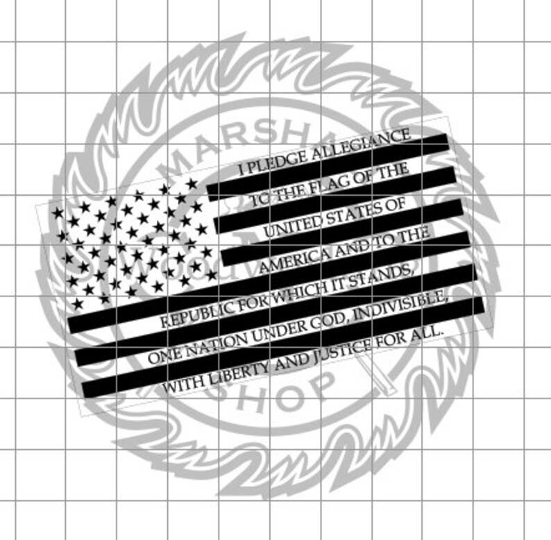 Download US Flag Pledge of Allegiance dxf/svg | Etsy