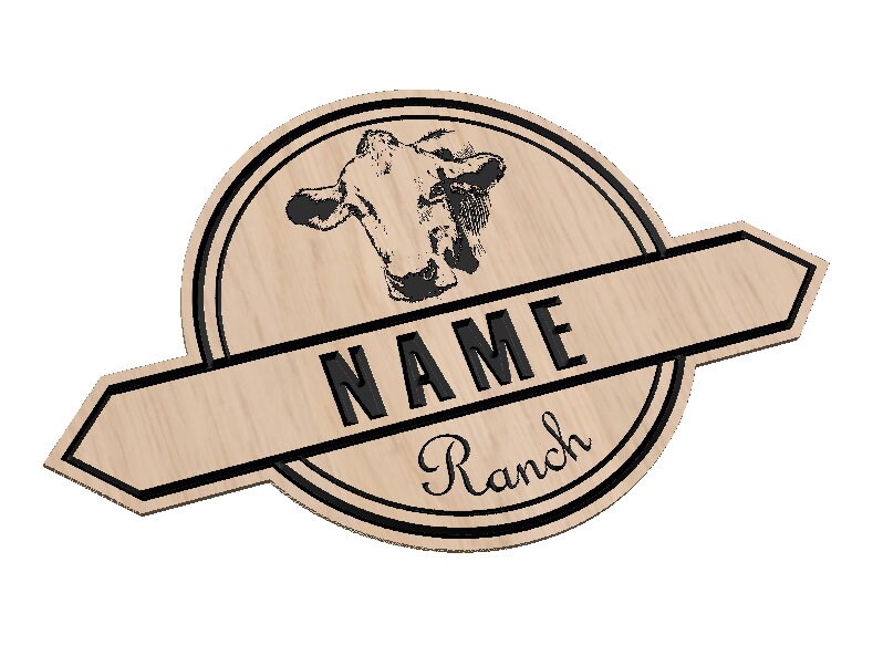 Cattle Ranch Sign Center dxf/svg | Etsy