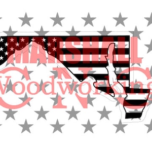 Shape of Maryland - US Flag svg/dxf