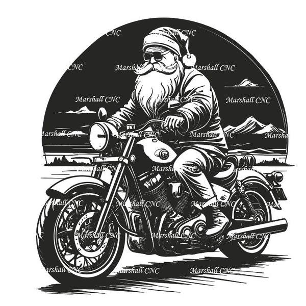 Père Noël moto 4 svg/png