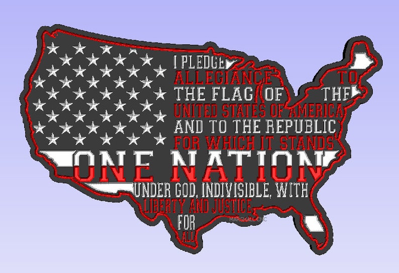 Download US Shape Flag Pledge of Allegiance dxf/svg | Etsy