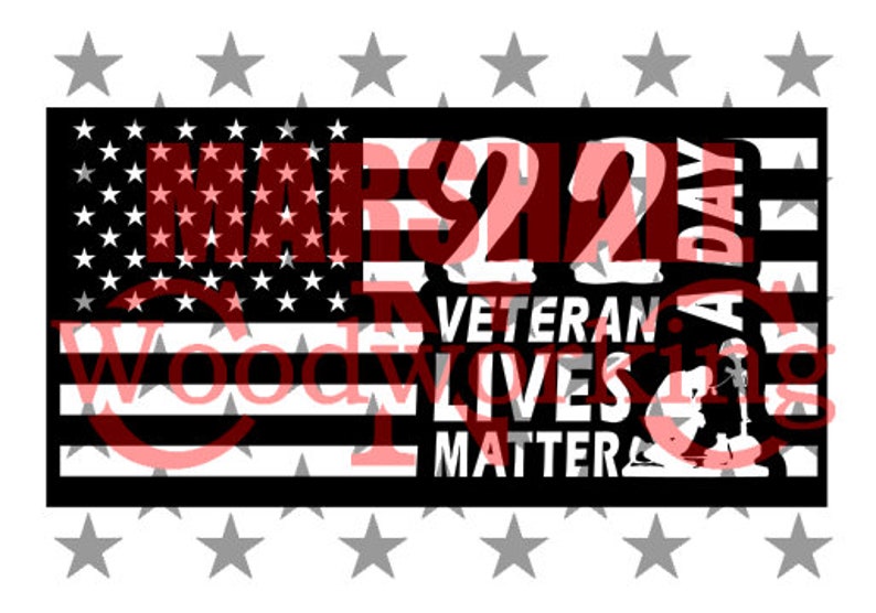 Download US Flag 22 Veterans A Day dxf/svg | Etsy