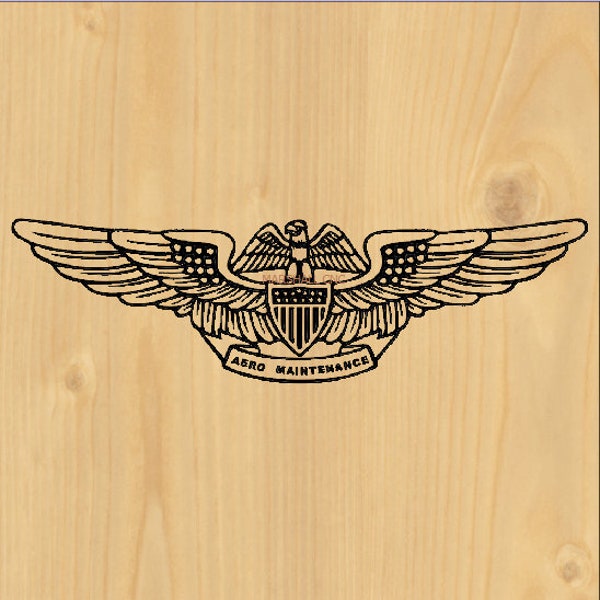 Aviation Maintenance Wings dxf/svg