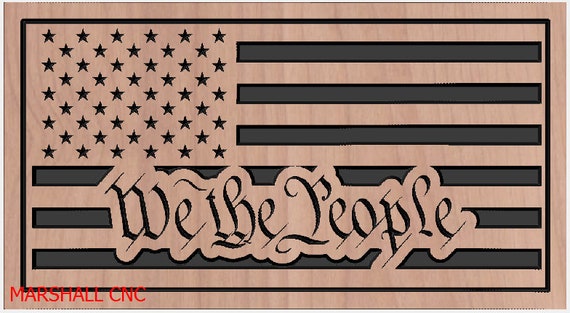 Download DxF file US Flag We The People | Etsy