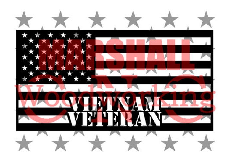 Download US Flag Vietnam Veteran Double Line dxf/svg | Etsy